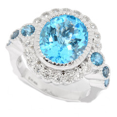 Schweizblauer Topas-Silberring (Dallas Prince Designs)