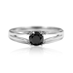 Schwarzer Diamant-Silberring
