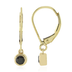 Schwarzer Diamant-Goldohrringe