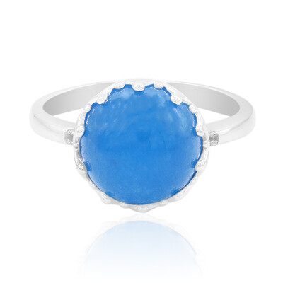 Blaue Jade-Silberring