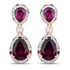 Magenta-Granat-Goldohrringe (SUHANA)