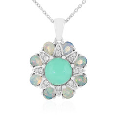Grüner Opal-Silberhalskette