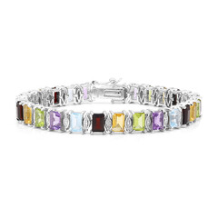 Edelstein-Silberarmband