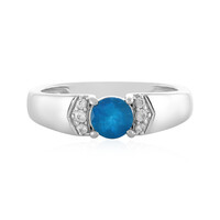 Neonblauer Apatit-Silberring