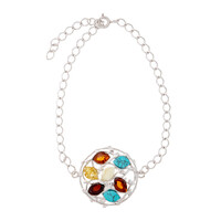 Edelstein-Silberarmband