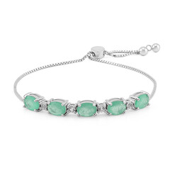Grüner Pastell-Quarz-Silberarmband