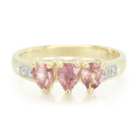 Nicht erhitzter Padparadscha-Saphir-Goldring