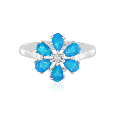 Äthiopischer Blauer Opal-Silberring