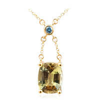 Nicht erhitzter Gelber Tansanit-Goldcollier (de Melo)