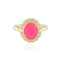Äthiopischer Pinkfarbener Opal-Silberring