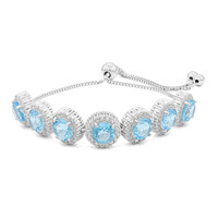 Schweizblauer Topas-Silberarmband