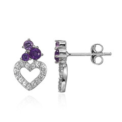 Sambia-Amethyst-Silberohrringe