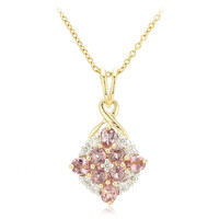 Nicht erhitzter Padparadscha-Saphir-Goldhalskette (AMAYANI)