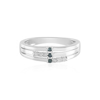 Blauer I3 Diamant-Silberring