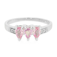 Pinkfarbener Saphir-Silberring