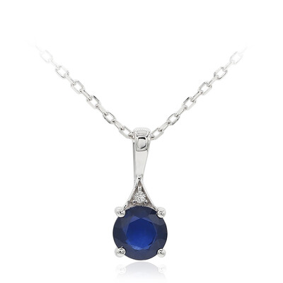 Blauer Ceylon-Saphir-Goldhalskette