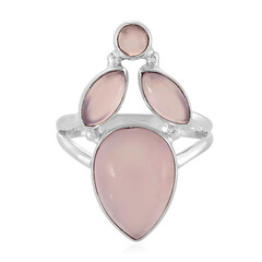 Pinkfarbener Chalzedon-Silberring