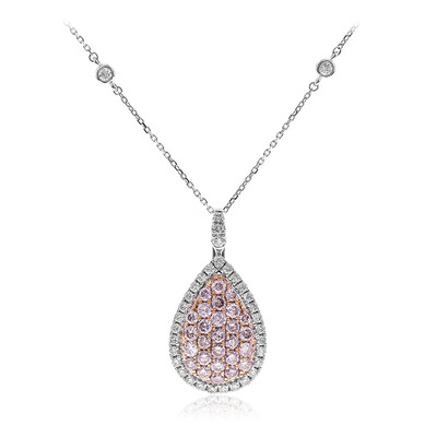 Pinkfarbener I1 Diamant-Goldhalskette (CIRARI)
