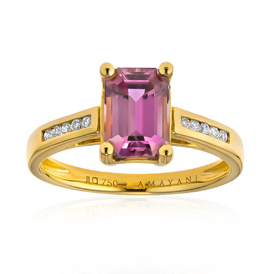 Pinkfarbener Diaspor-Goldring (AMAYANI)