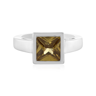Gelber Zirkon-Silberring (MONOSONO COLLECTION)