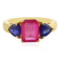 Pinkfarbener Madagaskar-Saphir-Silberring