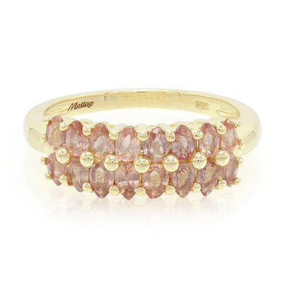 Nicht erhitzter Padparadscha-Saphir-Goldring