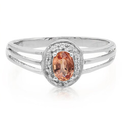 Padparadscha-Saphir-Silberring