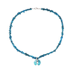 Neonblauer Apatit-Silberhalskette (Riya)
