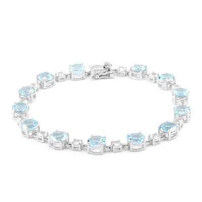 Himmelblauer Topas-Silberarmband