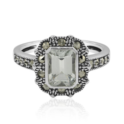Grüner Amethyst-Silberring