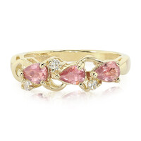 Nicht erhitzter Padparadscha-Saphir-Goldring