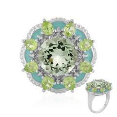 Grüner Amethyst-Silberring