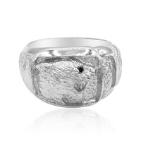 Schwarzer Brillant-Silberring