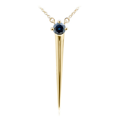 Blauer SI2 Brillant-Goldhalskette (de Melo)