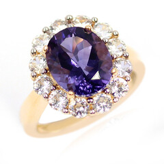 Blaubeer-Quarz-Goldring