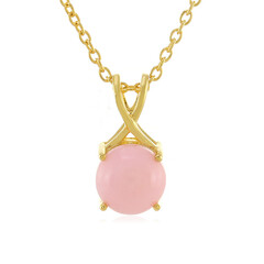 Pinkfarbener Opal-Silberhalskette