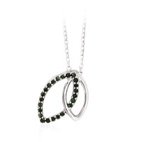 Grüner I3 Diamant-Silbercollier