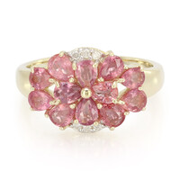 Nicht erhitzter Padparadscha-Saphir-Goldring