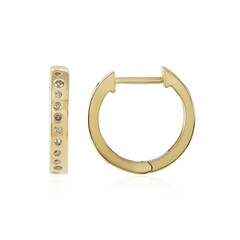 I3 Champagner-Diamant-Silberohrringe