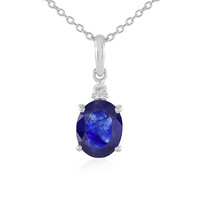 Blauer Madagaskar-Saphir-Silberhalskette
