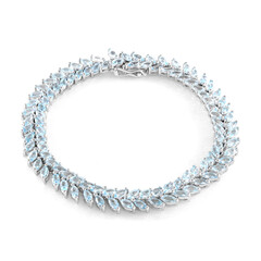 Himmelblauer Topas-Silberarmband