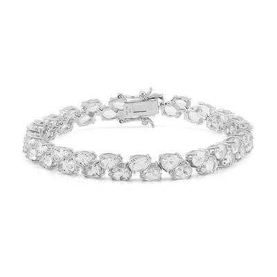 Weißer Topas-Silberarmband