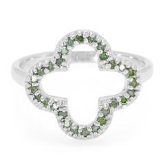 Waldgrüner Diamant-Silberring