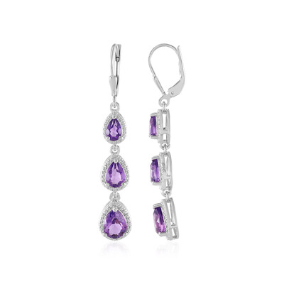 Sibirischer Amethyst-Silberohrringe