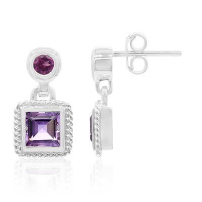 Sambia-Amethyst-Silberohrringe