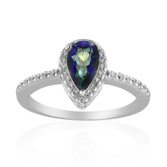 Blauer Mystik-Quarz-Silberring