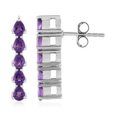 Sambia-Amethyst-Silberohrringe