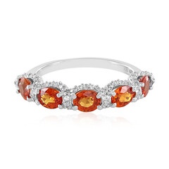 Padparadscha-Saphir-Silberring