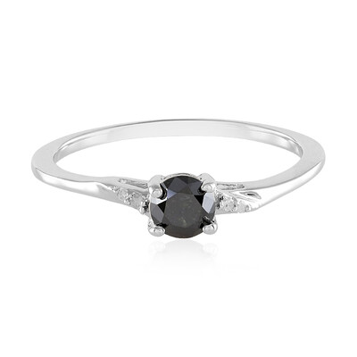 Schwarzer Diamant-Silberring