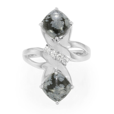 Schneeflocken-Obsidian-Silberring